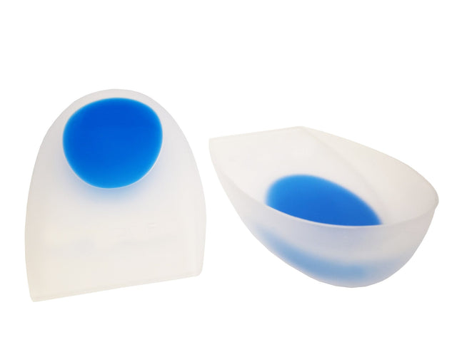Qadam non-slip dual density silicone heel cup with soft blue centre