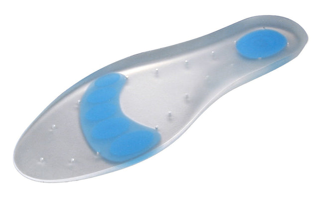 Qadam dual density silicone full length gel insole with blue relief zones