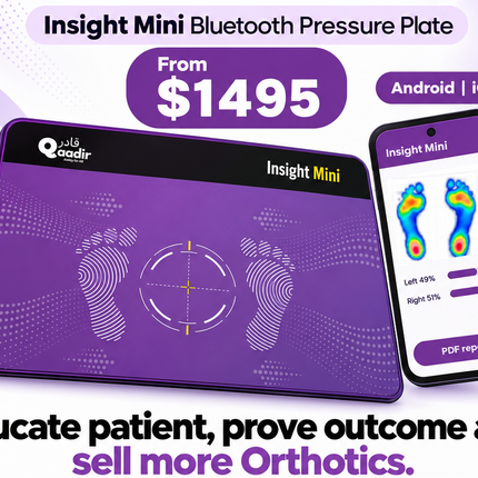 Qaadir Insight Mini – Bluetooth Foot Pressure Plate for Diabetic Foot Screening and Gait Assessment