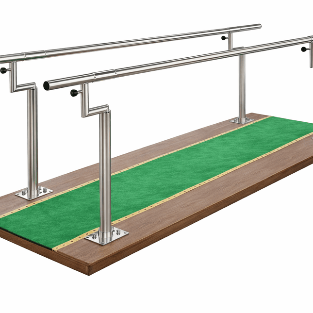 Qaadir Parallel Bars with Wooden Platform – Adjustable Gait Training System for Rehabilitation and Prosthetic Training - Qaadir - Ability for All