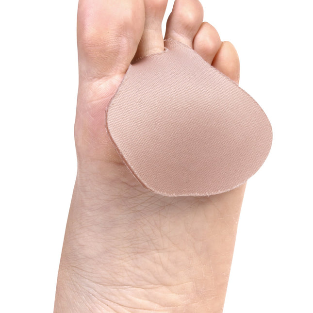 Qadam thin fabric-covered gel forefoot pad that cushions the ball of foot discreetly in close-fitting shoes – product shot