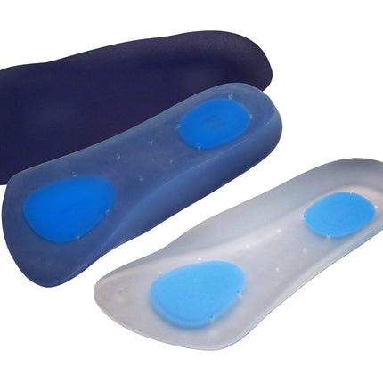 Qadam dual density deep heel cup 3/4 length silicone insole – in use