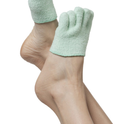 Qadam Moisturising Microfibre Gel-Lined Toe Sleeve that softens dry skin and cushions corns on the toe – product shot