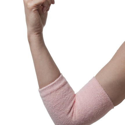 Qadam Moisturising Microfibre Gel-Lined Elbow Sleeve that moisturises rough, dry elbows – product shot